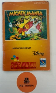 Mickey Mania Nintendo SNES Game Instruction Manual PAL UK Version - Picture 1 of 3