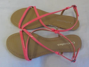 City Classified Strappy Slingback Sandals NWOT Hot Pink Patent Leather .5" Heel - Picture 1 of 12