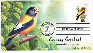 AO-4887-2, 2014, Songbirds, First Day Cover, Add-on Cachet, Standard Postmark, E - Picture 1 of 1