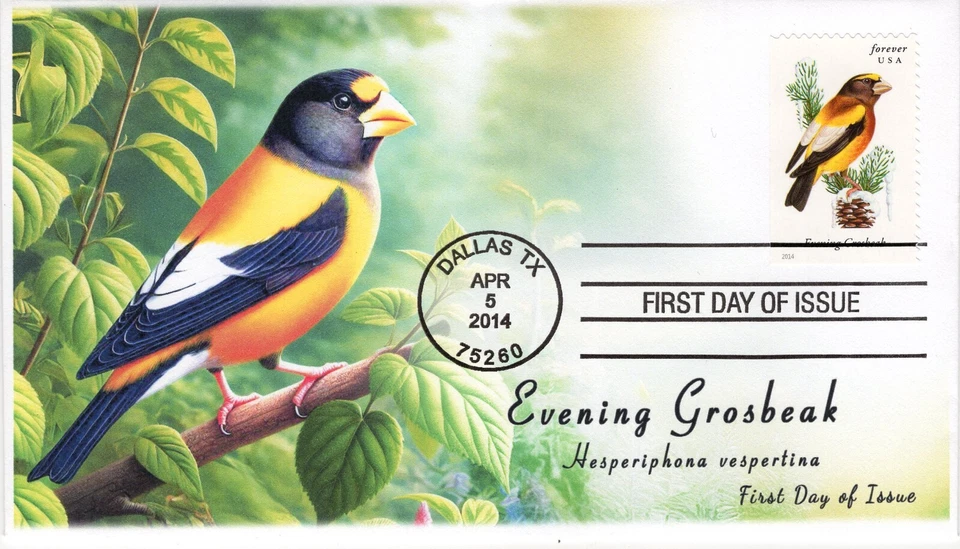 AO-4887-2, 2014, Songbirds, First Day Cover, Add-on Cachet, Standard Postmark, E - Image 1 of 1