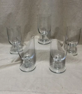 5 copas de agua VIVA danesas modernas de vidrio transparente de vástago corto grueso usadas en excelente estado - Imagen 1 de 13