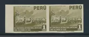 Peru 1 Sol 1938 Konferenz IMPERF Paar Sehr guter Zustand NH - Bild 1 von 2