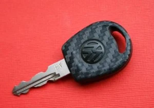 Black Carbon Fiber Key Decor for VW Interior Decal Sticker Coating Fob Wrap - Picture 1 of 3