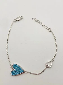 Bettelarmband Platin über Sterlingsilber Herz - Bild 1 von 5