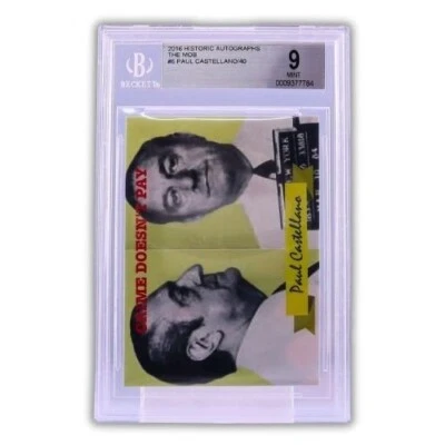 Paul Castellano 2016 Historic Autographs The Mob #6 /40 Graded BGS 9 MINT - Image 1 of 4