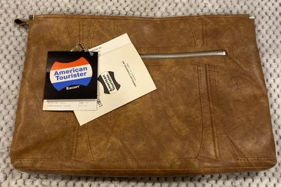 American Tourister Slim Briefcase Escort Carry On Bag Vintage Style 1833 Brown - Image 1 of 4