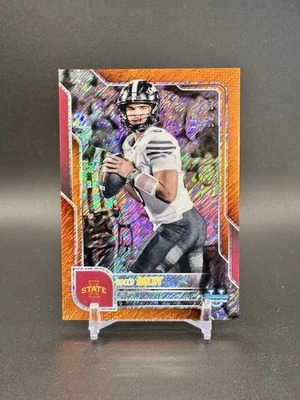 2025 Bowman Chrome U Rocco Becht Orange Shimmer Refractor #06/25 Iowa State - Image 1 of 3