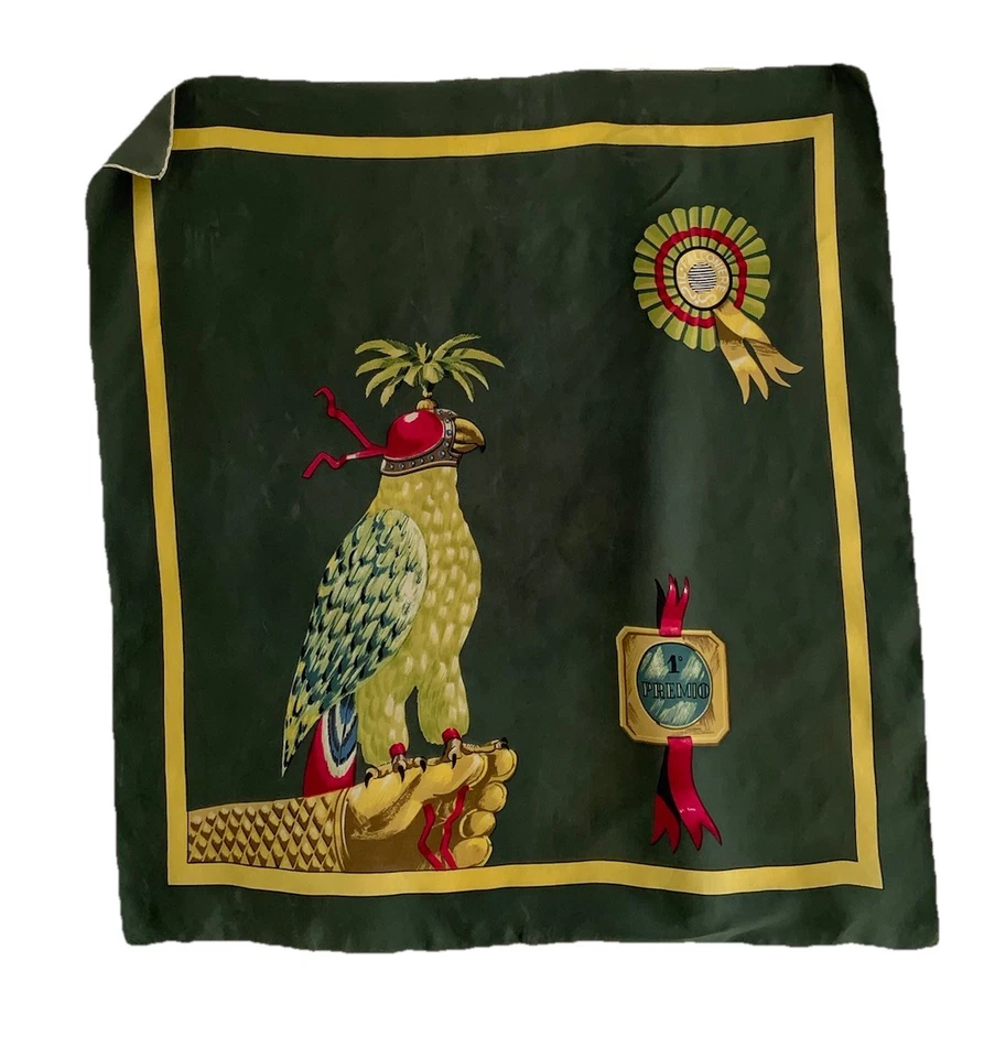 ARTISTIC UNBRANDED green silk women's scarf 31"/29" good con - Image 1 of 4