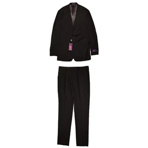VINCI NEW $300 Slim Fit Black Zegna Two Piece Pant Suit Blazer Jacket Men's 50R - Picture 1 of 9