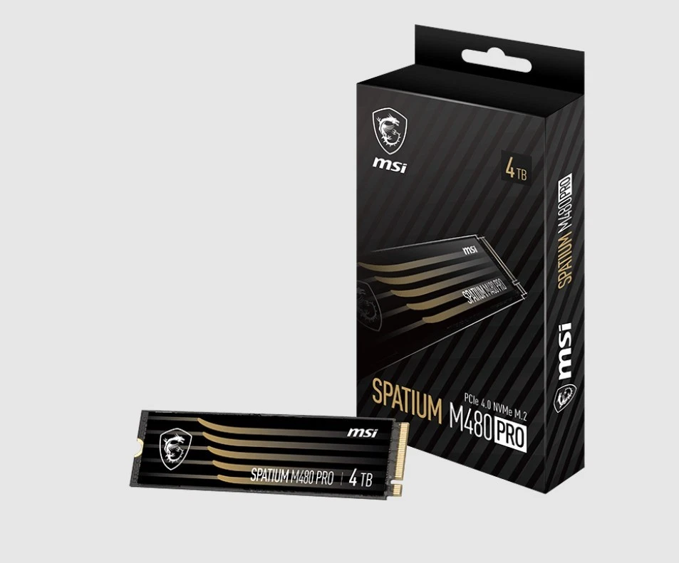 MSI SPATIUM M480 PRO PCIe 4.0 NVMe M.2 4TB SSD, 2GB DDR4, Sequential Read up to - Image 1 of 1