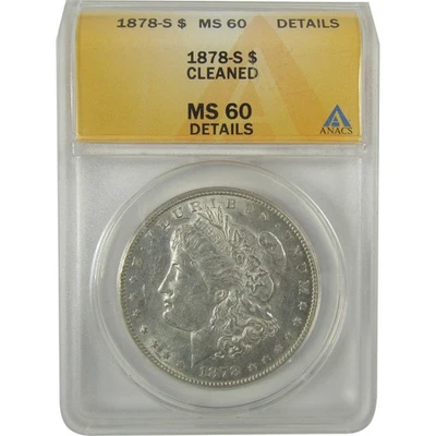 1878 S Morgan Dollar MS 60 Details ANACS Silver $1 Coin SKU:I19881 - Image 1 of 4