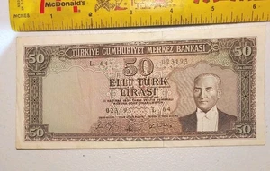 1964 Turkey 50 Lire Note; Pick 175 *Very Fine Clean Note* - Picture 1 of 2
