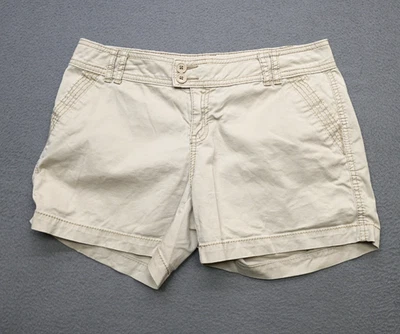 Maurice’s 短裤女式 9/10 码低腰米色棉混纺休闲 — 第 1/4 张图片