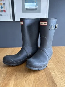 Hunter Original Short Wellington Boots Women’s Rain Wellies Navy Blue 6 - Picture 1 of 8