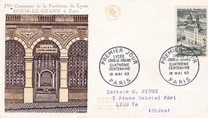 FRANCE 1963 FDC LYCEE LOUIS LE GRAND YT 1388 - Imagen 1 de 1