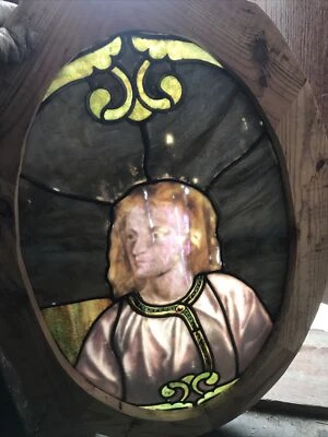 SG3612 Antiguo Jesús Joven Pintado Y Cocido Ovalado 22.5 X 34.5 Foto 1 de 4