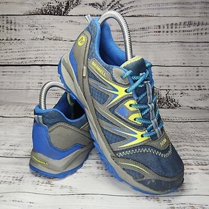Merrell Capra Sport Goretex Senderismo Trail Niño Talla 4 Zapatos Seleccionar Seco Azul Amarillo - Imagen 1 de 22