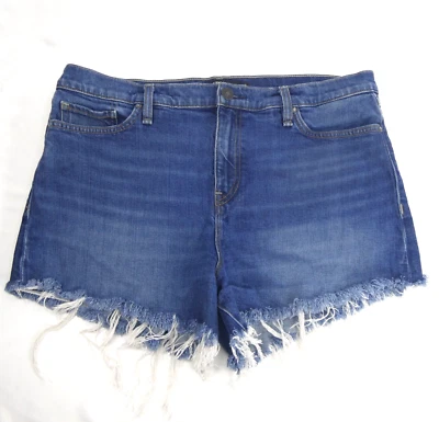 Nuevos Pantalones Cortos de Jean Hudson Para Mujer Azul 35W Gemma Tiro Medio Crudo Corte Surf City  Foto 1 de 4