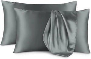 Satin Pillowcase for Hair & Skin - Softer than Silk Cooling Satin Pillow Case Se - Picture 1 of 12