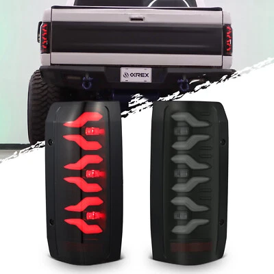 Fit 1987-1996 Ford F150 F250 F350/Bronco LUXX-Series LED Tail Lights Black - Image 1 of 4