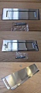 CROMO SATINADO - Puerta delantera interna externa buzón placa postal cubierta - Imagen 1 de 7