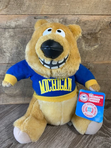 Vtg ACE Novelty Co-University Of Michigan plush Bear-1984 Officially Licensed Cover