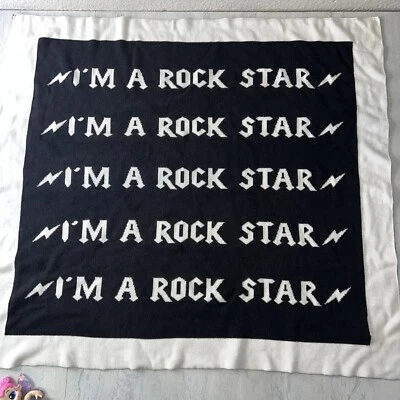 Manta bebé Babies R Us Koala Baby 2007 I’m A Rock Star 30x30 negra blanca rara Foto 1 de 4