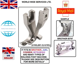SINGLE LEFT TOE ZIPPER FOOT (U192L(601-3)+U193L) FOR BROTHER B797 WALKING FOOT - Picture 1 of 4