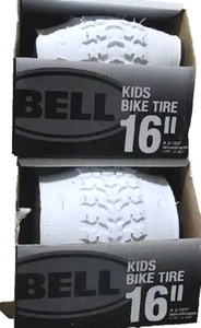 Lot of 2 New Bell 7091033 Kids Bicycle Bike Tire 16" x 1.75 - 2.25" White 35PSI - Picture 1 of 3