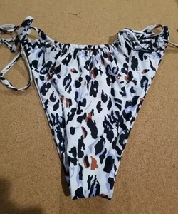 Leopard print Bikini Bottom Tie Strings Size XL Bottoms Only - Picture 1 of 5
