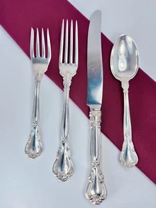 Antique Gorham Chantilly Sterling Silver 4 Piece Place Setting Old Marks EUC - Picture 1 of 5