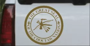 Calcomanía ventana para camión The Great Seal of the Choctaw Nation oro 6X6,0 - Imagen 1 de 1