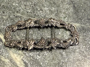 Large Victorian Era Repoussé Silver Belt Buckle - Picture 1 of 5