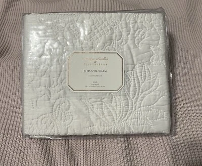 Monique Lhuillier Pottery Barn BLOSSOM KING SHAM in Ivory White NEW 36x 20 in - Image 1 of 2