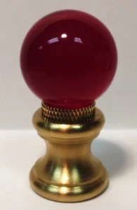 LAMP FINIAL-GLASS ORB LAMP FINIAL-RED - Picture 1 of 3