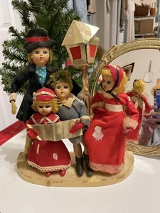 Villancicos de Navidad de colección familia de 4 caras de plástico años 50 raros hechos en Japón - Imagen 1 de 13