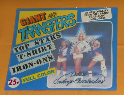 TARJETA MÁQUINA EXPENDEDORA de colección Transferencias Gigantes Iron-On Dallas Cowboys Cheerleaders Foto 1 de 2