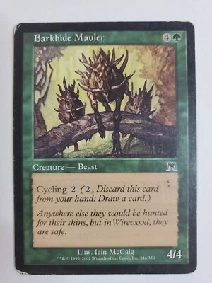 MTG Magic The Gathering Card Barkhide MaulerCreature-Beast Green Onslaught 2002 - Image 1 of 2