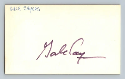 Gale Sayers HOF AUTO Signed 3x5 Index Card Autograph Signature - Image 1 of 2