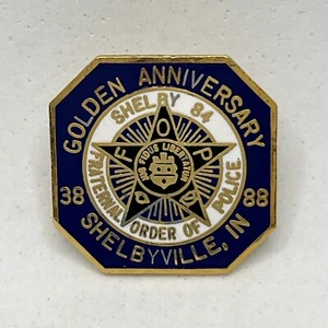 Shelbyville Indiana Fraternal Order Of Police Law Enforcement Enamel Hat Pin - Picture 1 of 7
