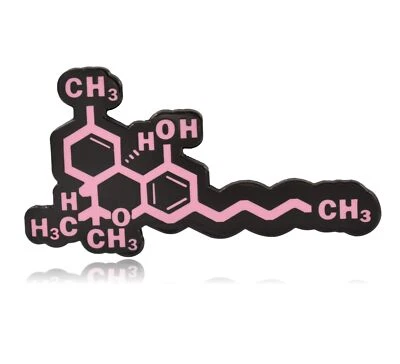 Broche de lapela esmalte duro THC tetrahidrocanabinol erva daninha molécula maconha - Imagem 1 de 4