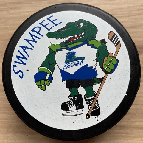 FLORIDA EVERBLADES ECHL HOCKEY PUCK SWAMPEE THE MASCOT SKATING GATOR Cover