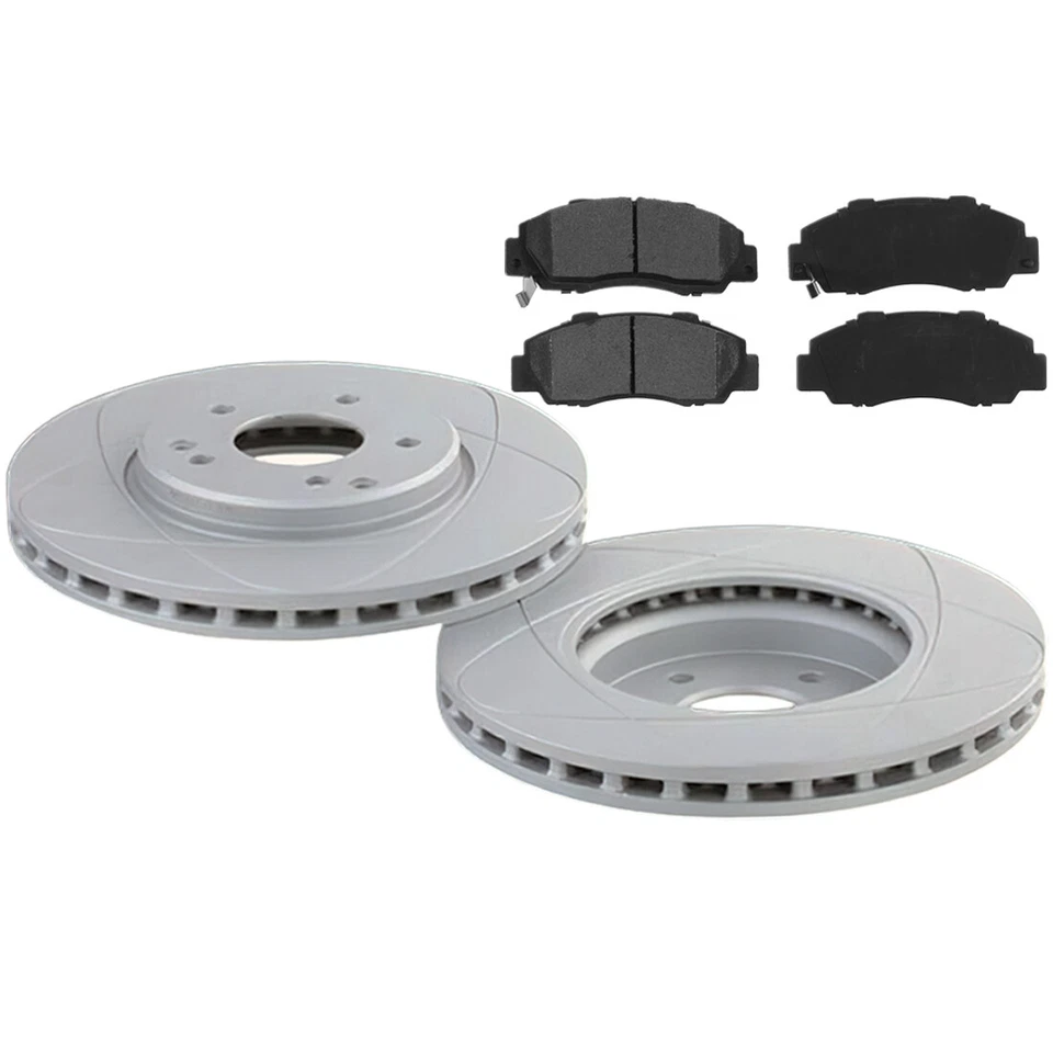 Front Premium Slotted Disc Brake Rotors & Pads for Honda CR-V, Isuzu Oasis 281mm - Image 1 of 4