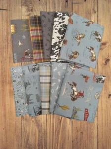 10 Fat Quarters - Assorted John Wayne Courage Storm & Charcoal Fat Quarter Bundl - Picture 1 of 2