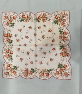 Vintage Taschentuch Taschentuch des Monats Rosen mit Original Burmel Aufkleber - Bild 1 von 2
