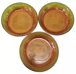 Vintage Duralex Amber Glass Dessert Dish Set 3 Pieces France 1970s 19.5cm - Picture 1 of 9