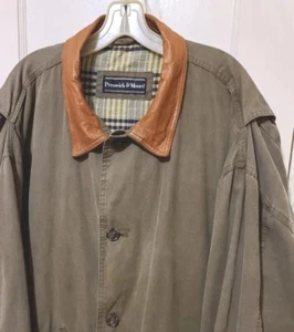 Chaqueta de Granero Preswick Moore Verde Cuero Cuello Forrado Para Hombre Talla XL Casi Nueva - Imagen 1 de 7
