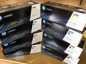 2! Zupełnie nowe zestawy HP 410X CF410X czarne CF411X, CF412X, CF413X cyjan, yel, mag. - Zdjęcie 1 z 2