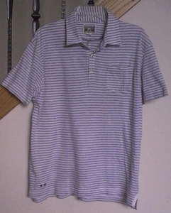 Converse One Star Grey Striped Polo Shirt Size Small - Picture 1 of 4