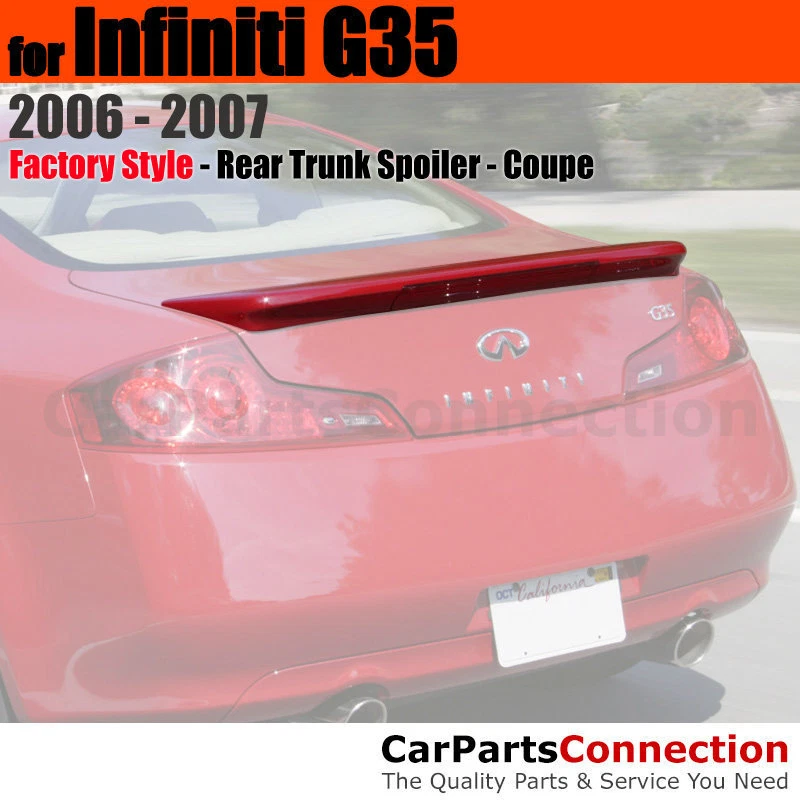 Primer ABS Rear Trunk Spoiler with Brake Lamp For 06-07 Infiniti G35 2Dr Coupe - Image 1 of 1